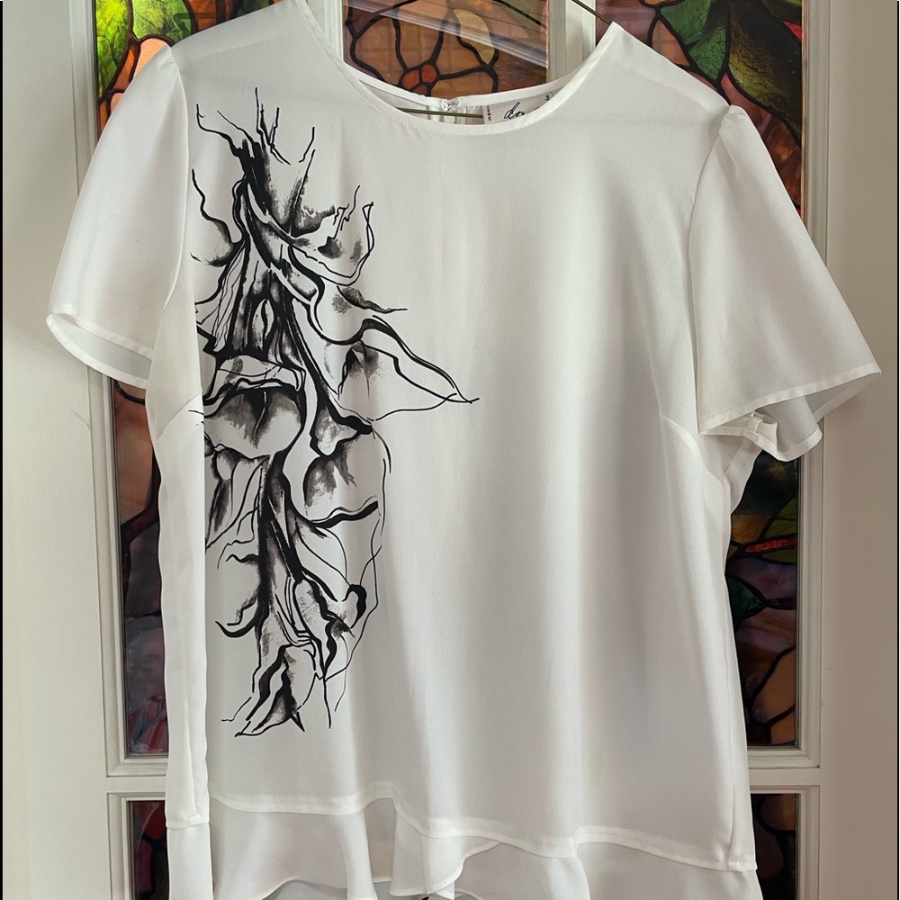 Vintage Macy’s sheer white blouse